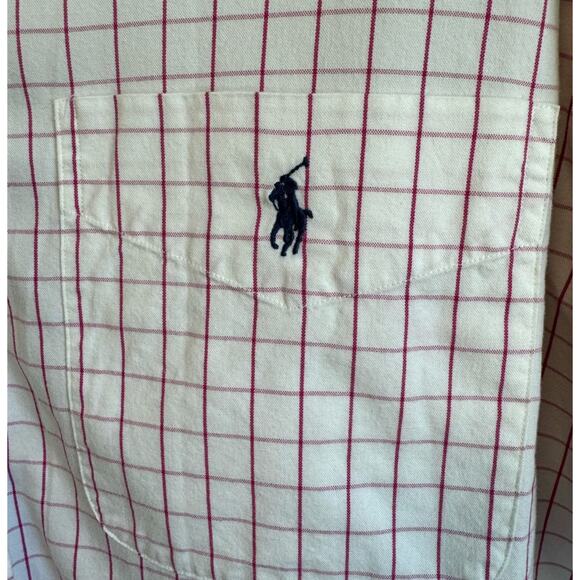 Ralph Lauren Pink Grid Big Shirt 100% Cotton Button Up Shirt Men's Large - Picture 9 of 10